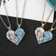 Stitch & Angel Matching Split Heart Necklace Set Cute Couple BFF Jewelry