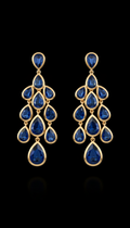 Sapphire cascade drop earrings