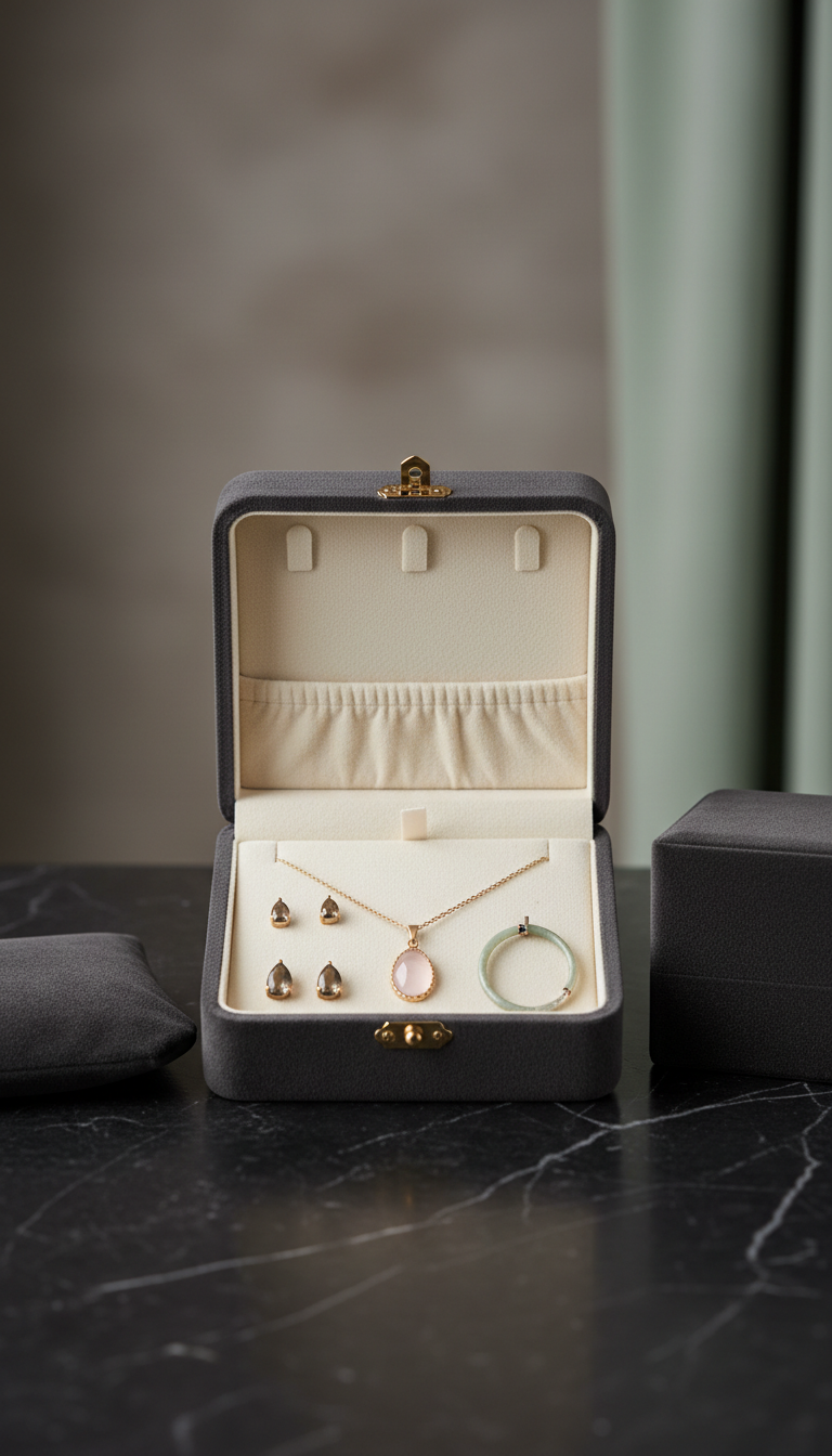 Velvet-Lined Magnetic Jewellery Box