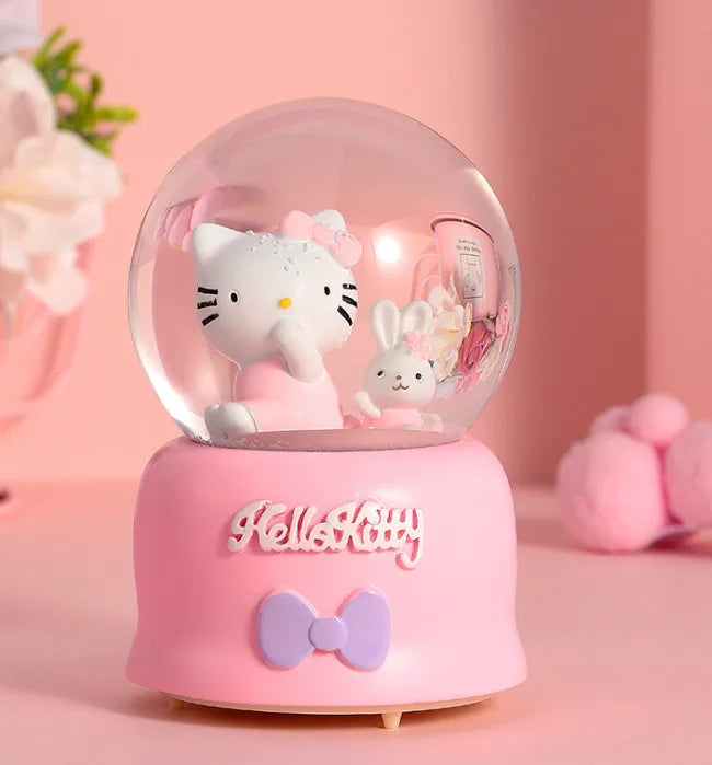 Kitty crystal ball music box pink star moon home decor product photo