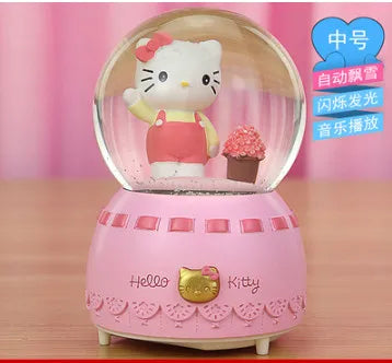 Kitty crystal ball music box pink star moon home decor product photo