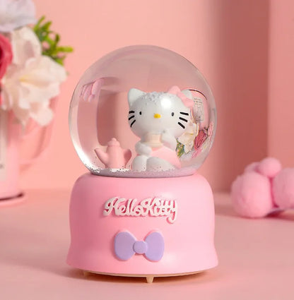 Kitty crystal ball music box pink star moon home decor product photo