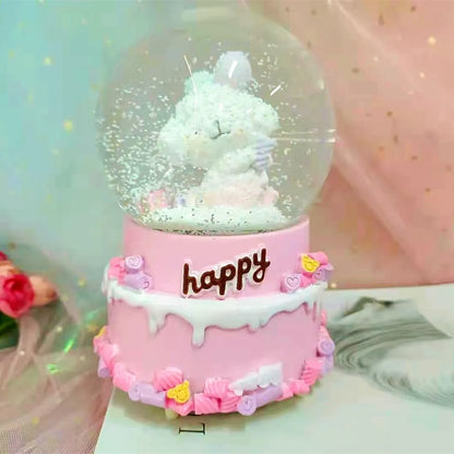 Kitty crystal ball music box pink star moon home decor product photo
