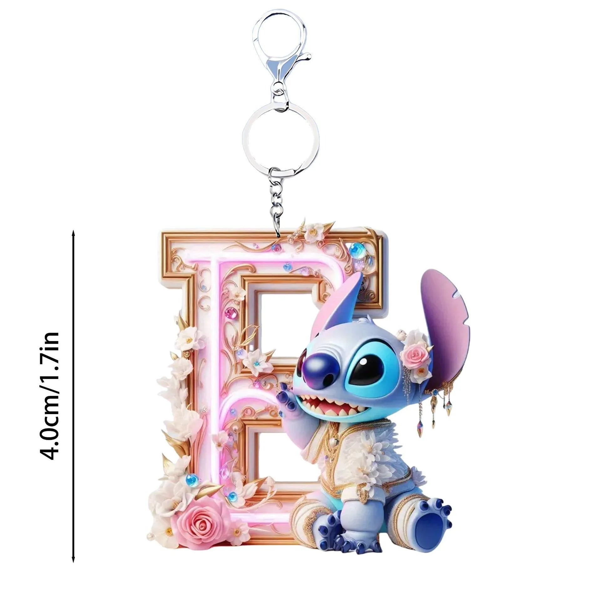 Schlüsselanhänger mit Anfangsbuchstabe, niedlicher Acryl-Alphabet-Charm für Taschen & Schlüssel