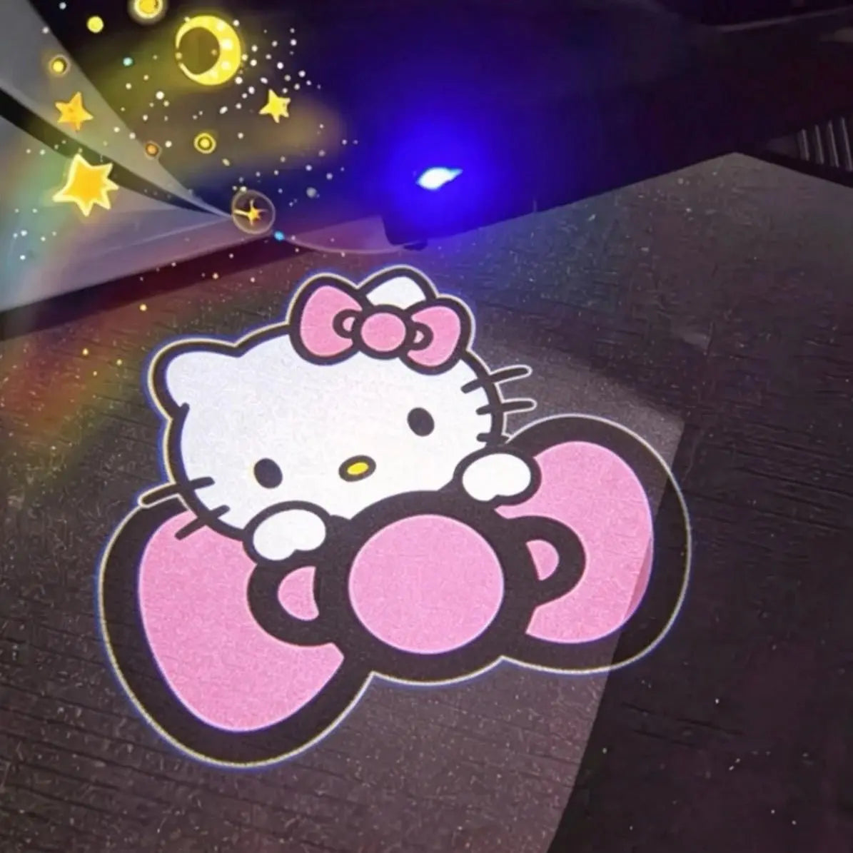 Hello Kitty car door welcome light LED projector interior decor product photo