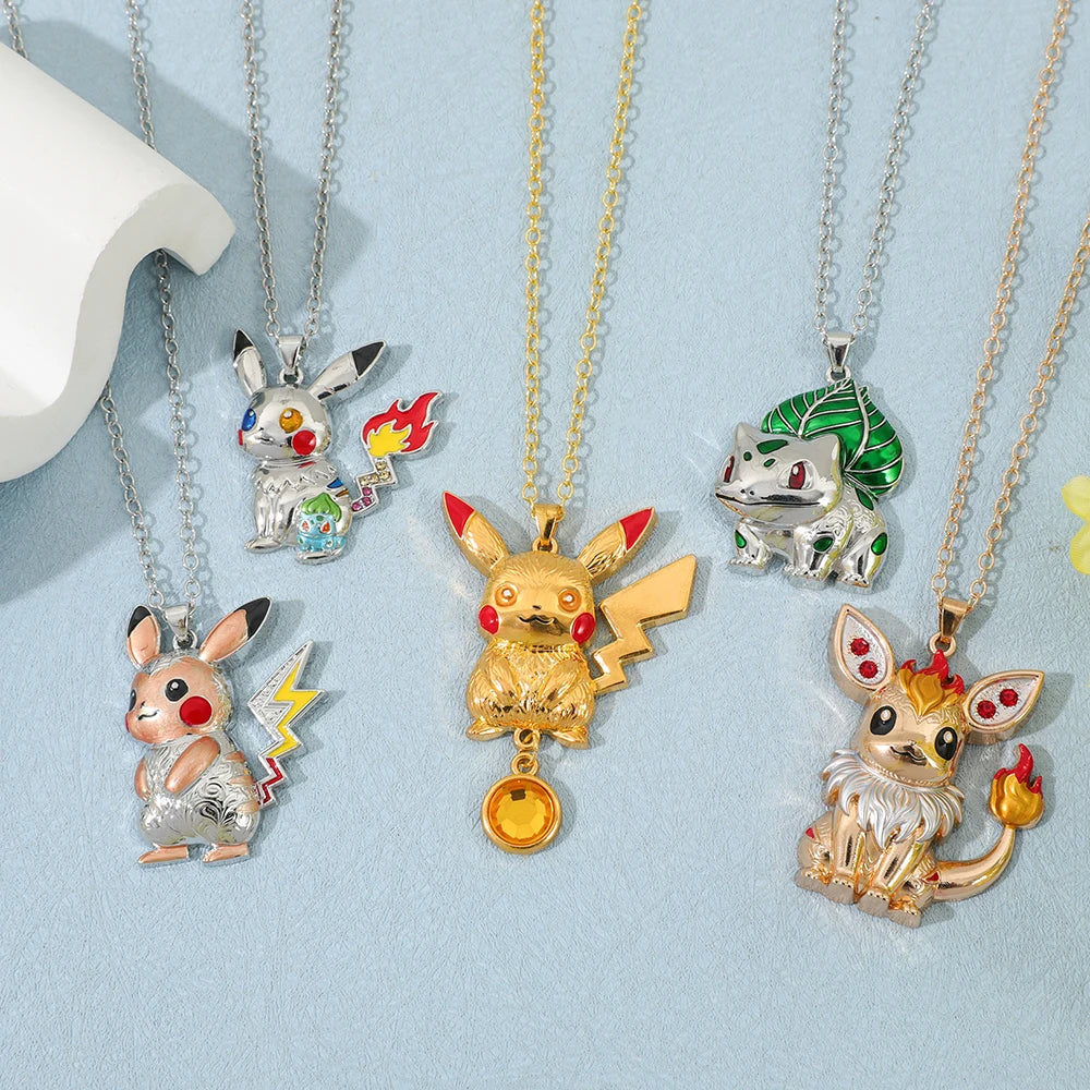 Pikachu Charmander Bulbasaur character pendant necklace jewelry