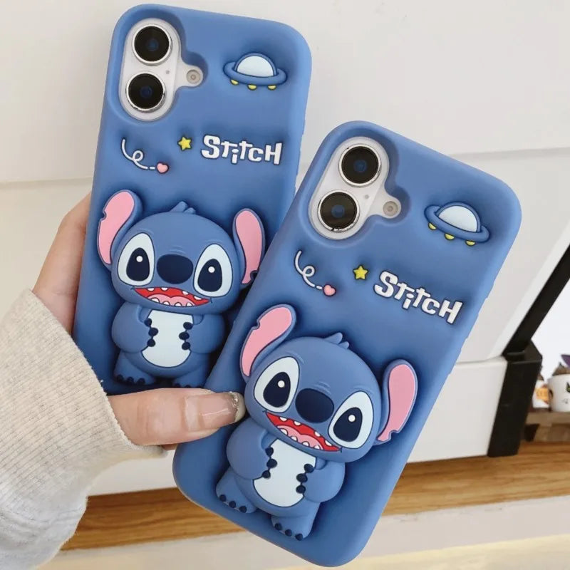 Cute 3D Stitch phone case for iPhone with protective design
