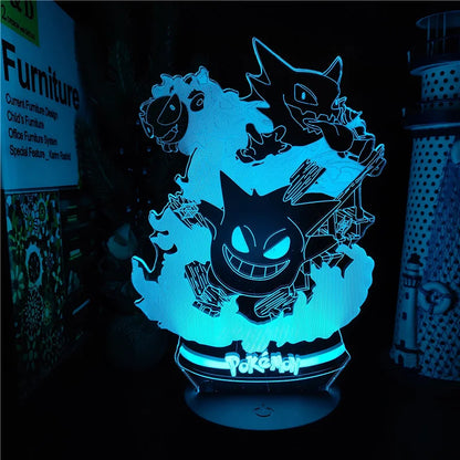 Gengar Pokémon 3D LED night light room decor product photo