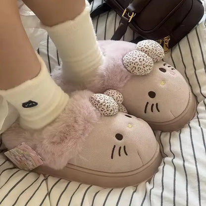 Kawaii Hello Kitty slippers soft plush design