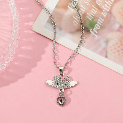 Hello Kitty necklace pendant side view
