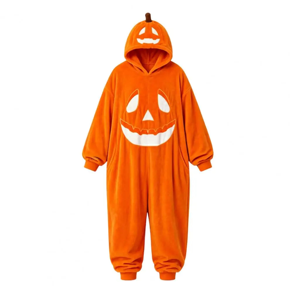 Pumpkin Halloween Costume Plush Pumpkin Onesie Jumpsuit