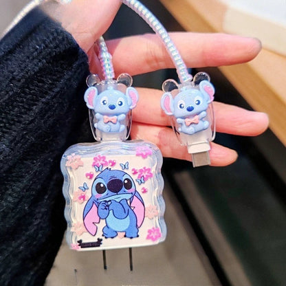 Cute Stitch cable management accessory for iPhone charging cables