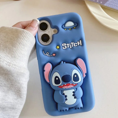 Stitch silicone iPhone case with cute cartoon character styling