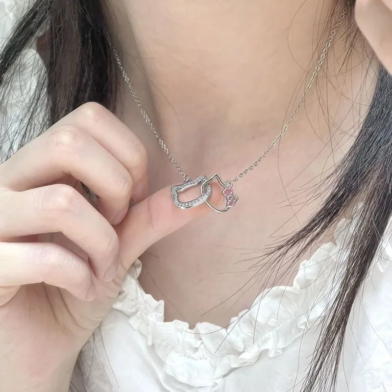 Hello Kitty necklace worn as jewelry gift