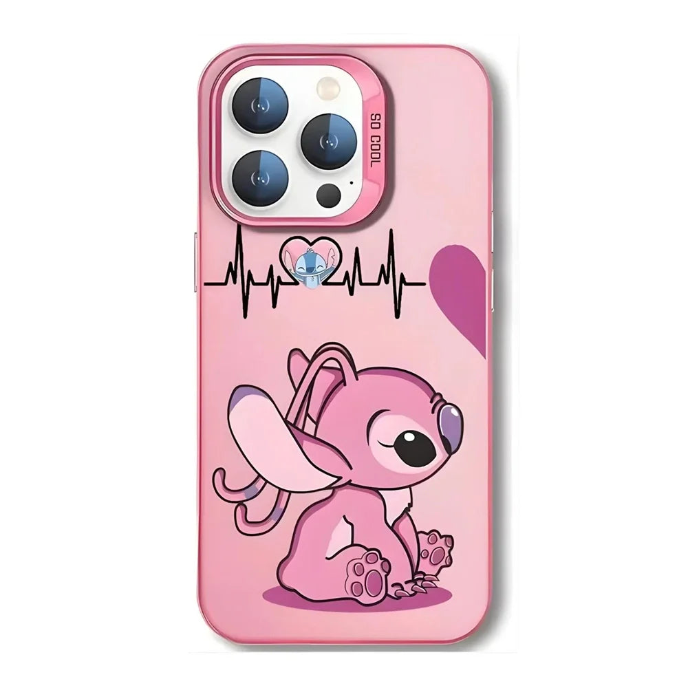 Bonita funda de Stitch para iPhone, carcasa protectora de dibujos animados, a prueba de golpes