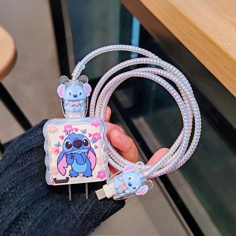 Stitch iPhone cable protector and charger cord winder accessory