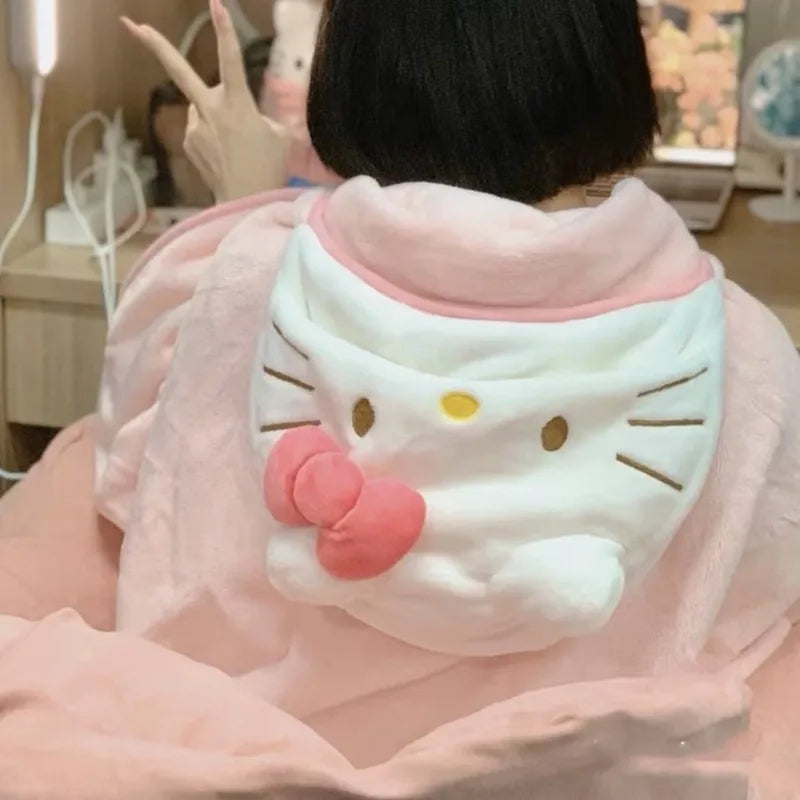 Hello Kitty Sanrio soft throw blanket bedroom decor product photo