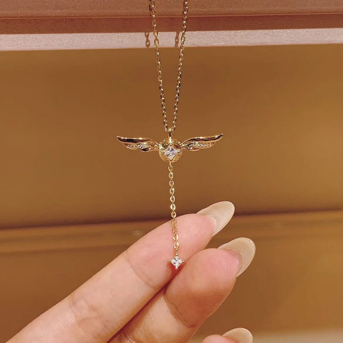 Goldene Engelsflügel Halskette Harry Potter Schnatz Anhänger Geschenk