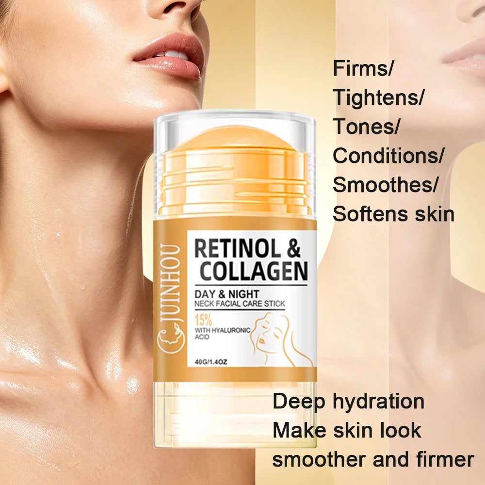 Retinol & Collagen Neck & Face Care Stick Hydrating Skincare Stick with Hyaluronic Acid