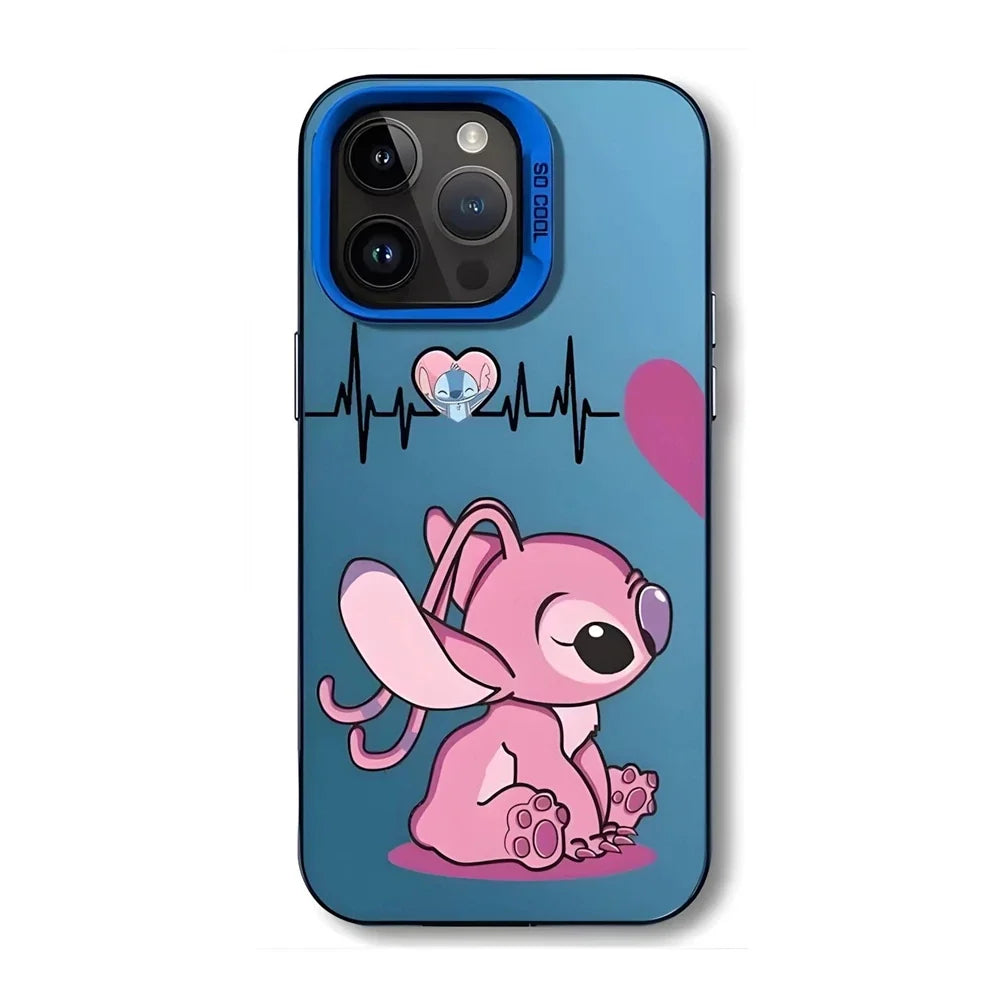 Bonita funda de Stitch para iPhone, carcasa protectora de dibujos animados, a prueba de golpes