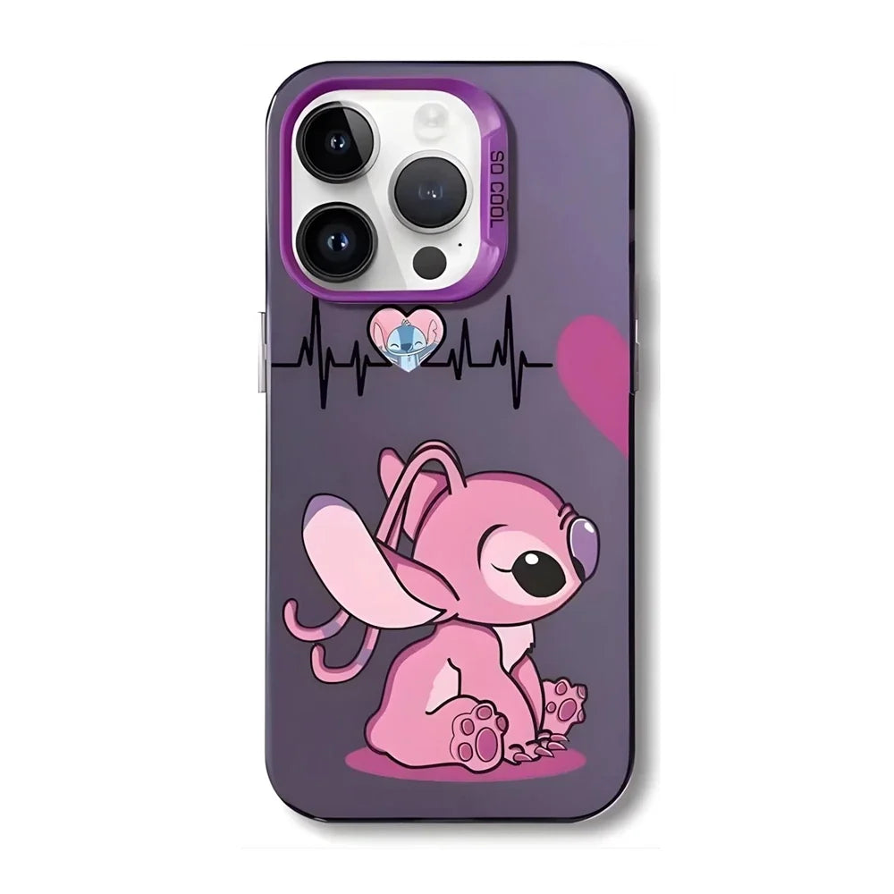 Bonita funda de Stitch para iPhone, carcasa protectora de dibujos animados, a prueba de golpes