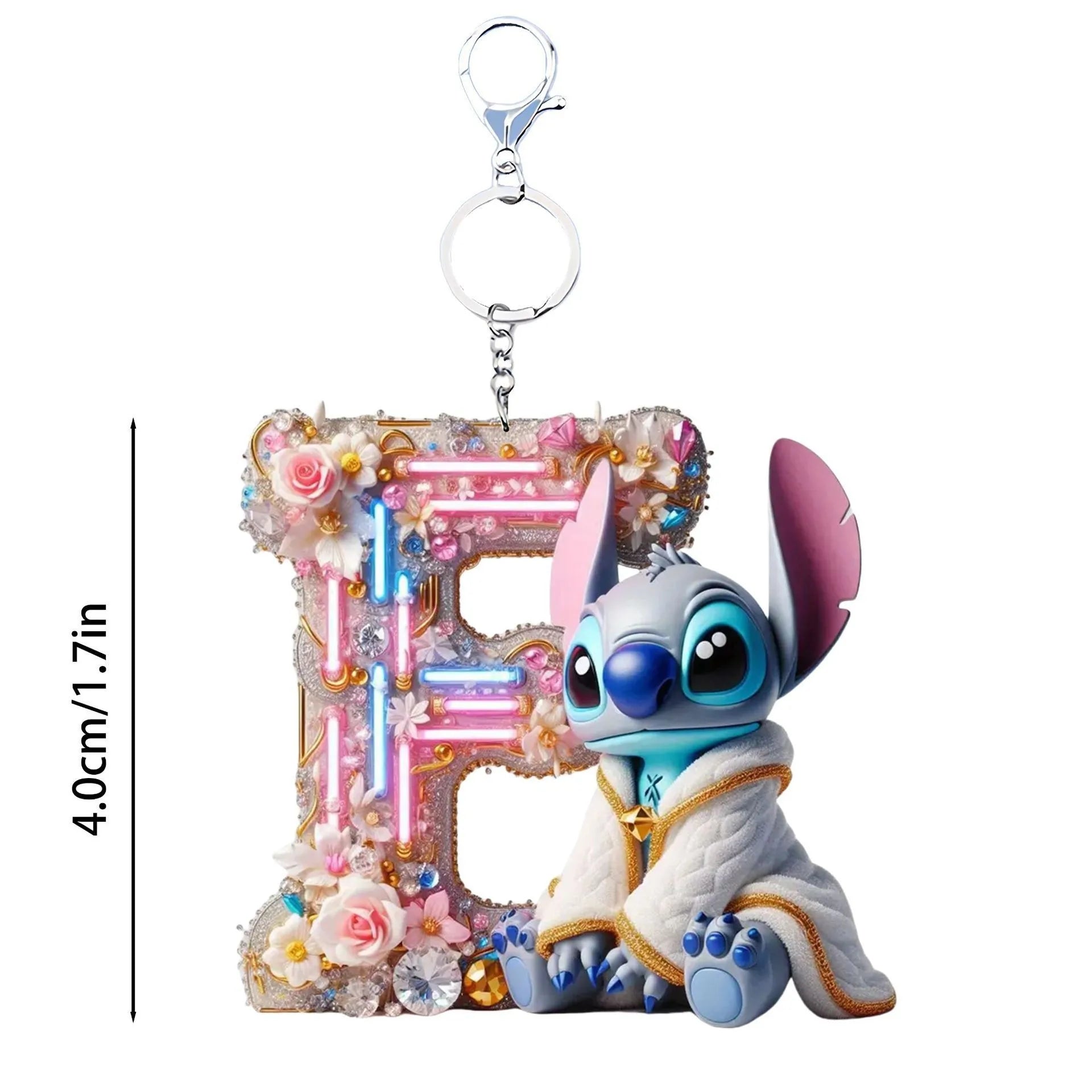 Schlüsselanhänger mit Anfangsbuchstabe, niedlicher Acryl-Alphabet-Charm für Taschen & Schlüssel