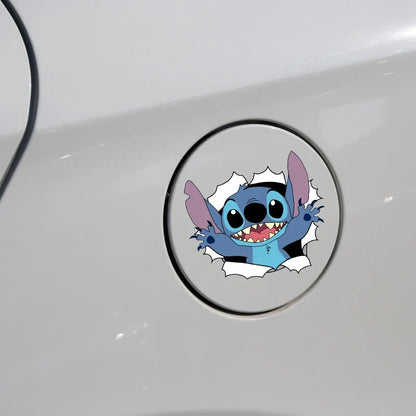 Stitch broken window car sticker for playful vehicle styling