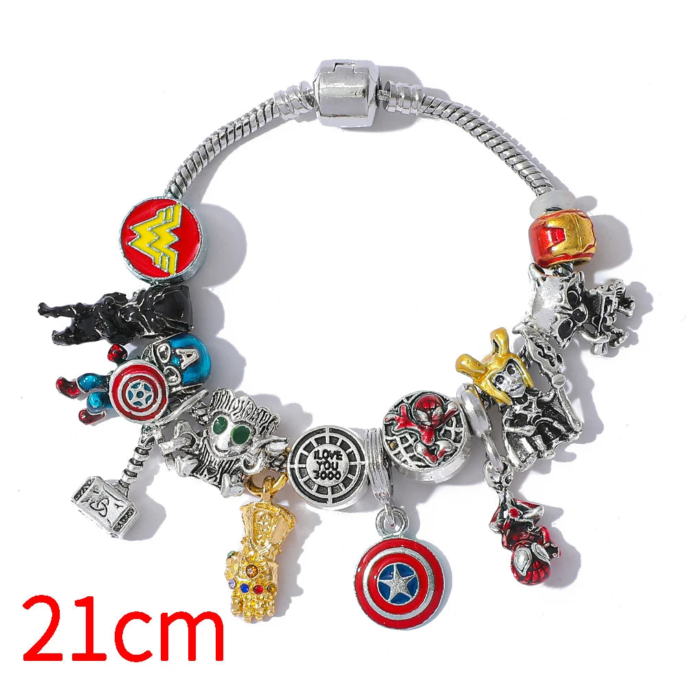 Marvel Inspired Spiderman Charm Bracelet Adjustable Charm Bangle