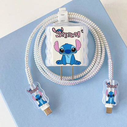Stitch charger cable cover with cute character inspired styling