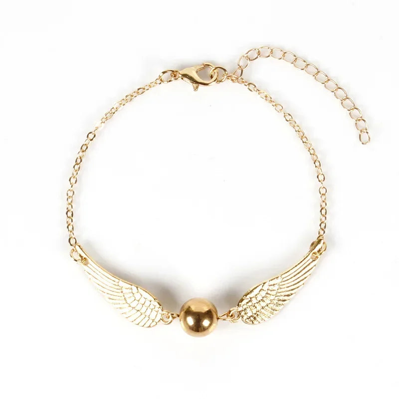 Golden Snitch Wings Bracelet Adjustable Wizard Inspired Charm Bracelet