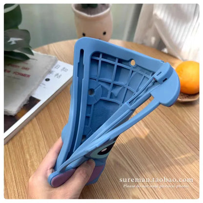 Cute 3D Stitch iPad case for desk and tablet accessories