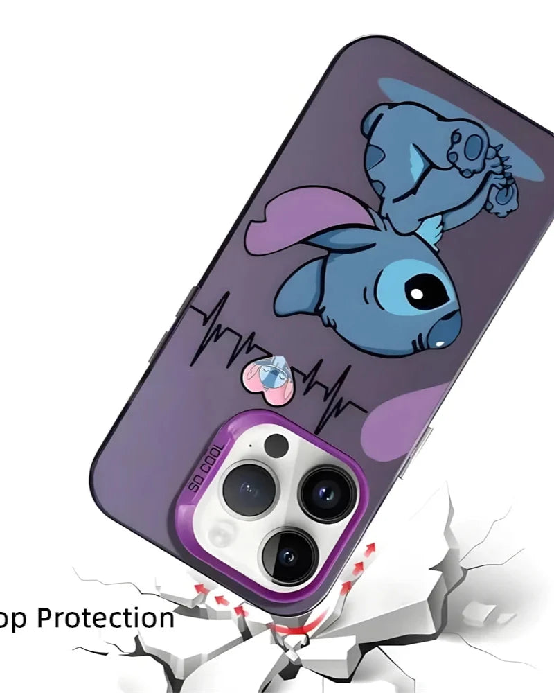 Bonita funda de Stitch para iPhone, carcasa protectora de dibujos animados, a prueba de golpes