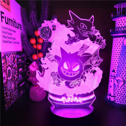 Gengar Pokémon 3D LED night light room decor product photo