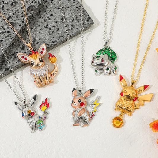 Pikachu Charmander Bulbasaur pendant necklace Pokémon fan jewelry