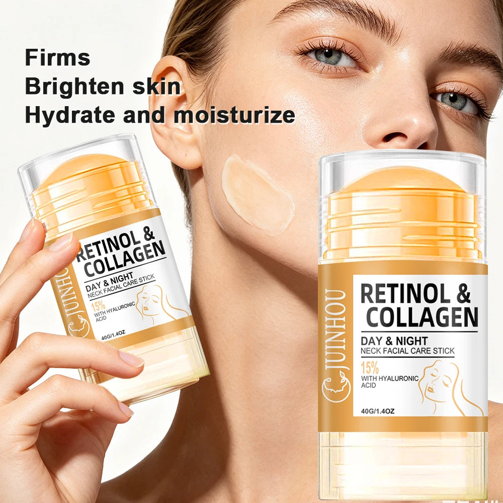 Retinol & Collagen Neck & Face Care Stick Hydrating Skincare Stick with Hyaluronic Acid