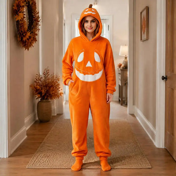 Pumpkin Halloween Costume Plush Pumpkin Onesie Jumpsuit