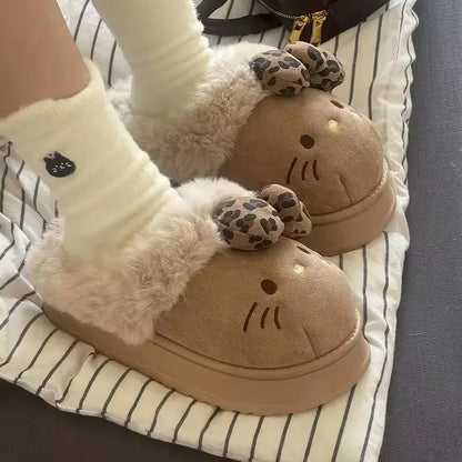 Cute Hello Kitty plush slippers for women