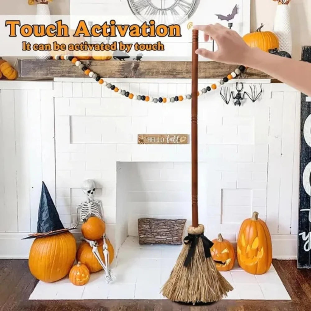 Harry Potter inspirierter tanzender Besen, Halloween animierter Zauberbesen