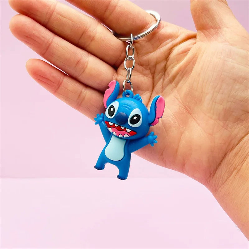Llavero Stitch: Charm de Bolsa de Dibujos Animados Kawaii y Anillo de Llavero