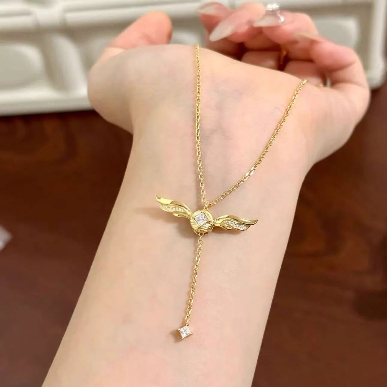 Goldene Engelsflügel Halskette Harry Potter Schnatz Anhänger Geschenk