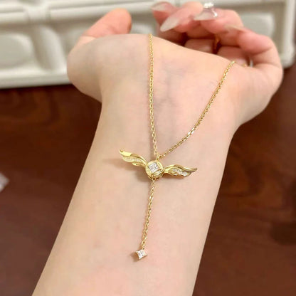 Gold Angel Wings Necklace Harry Potter Snitch Pendant Gift