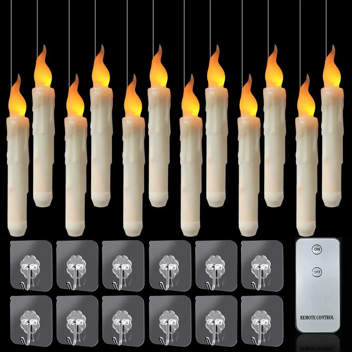 Floating LED Candles with Magic Wand Remote Halloween & Harry Potter Wizard Party Decor