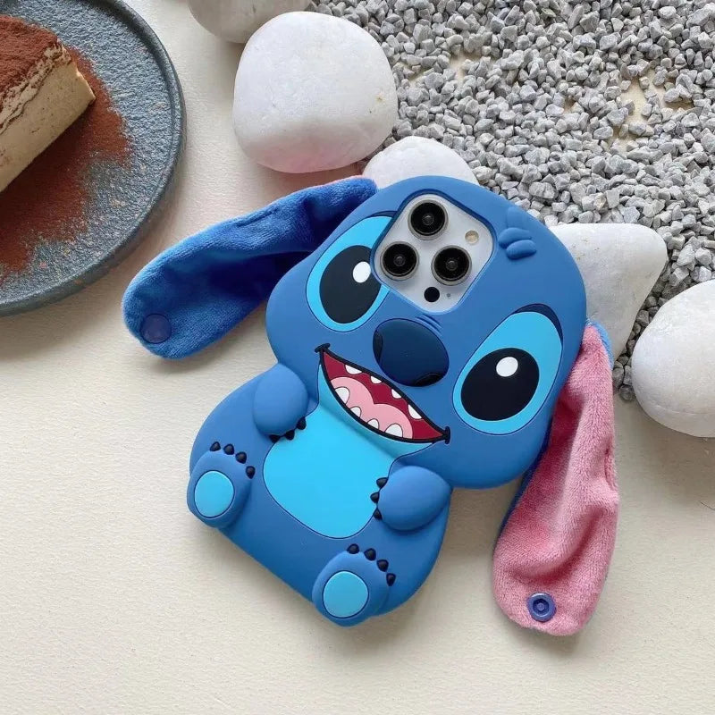 Cute Stitch phone cover with 3D silicone protective styling