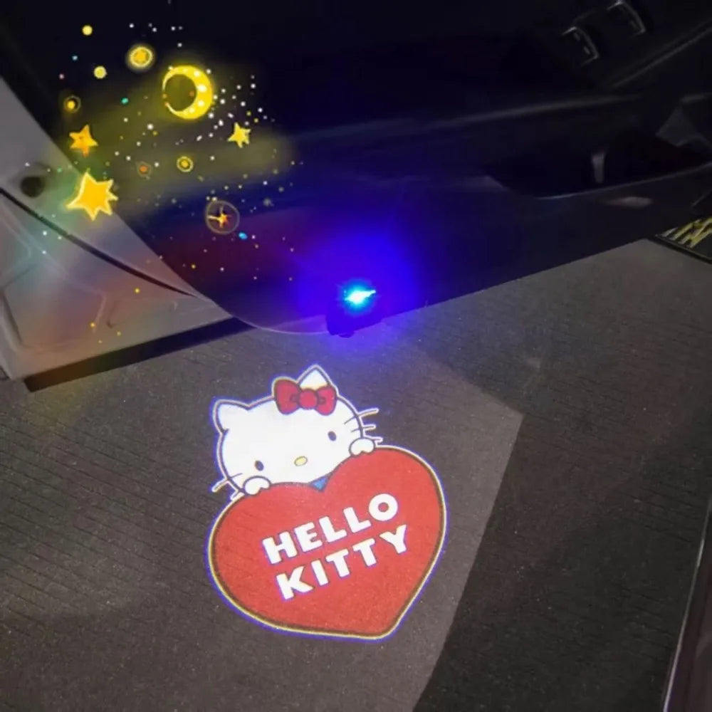 Hello Kitty car door welcome light LED projector interior decor product photo