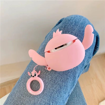 Cute Stitch couple AirPods protective case with pendant detail