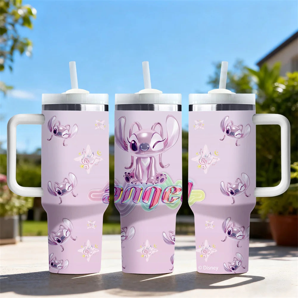 Stitch and Angel 40oz tumbler insulated travel cup front view