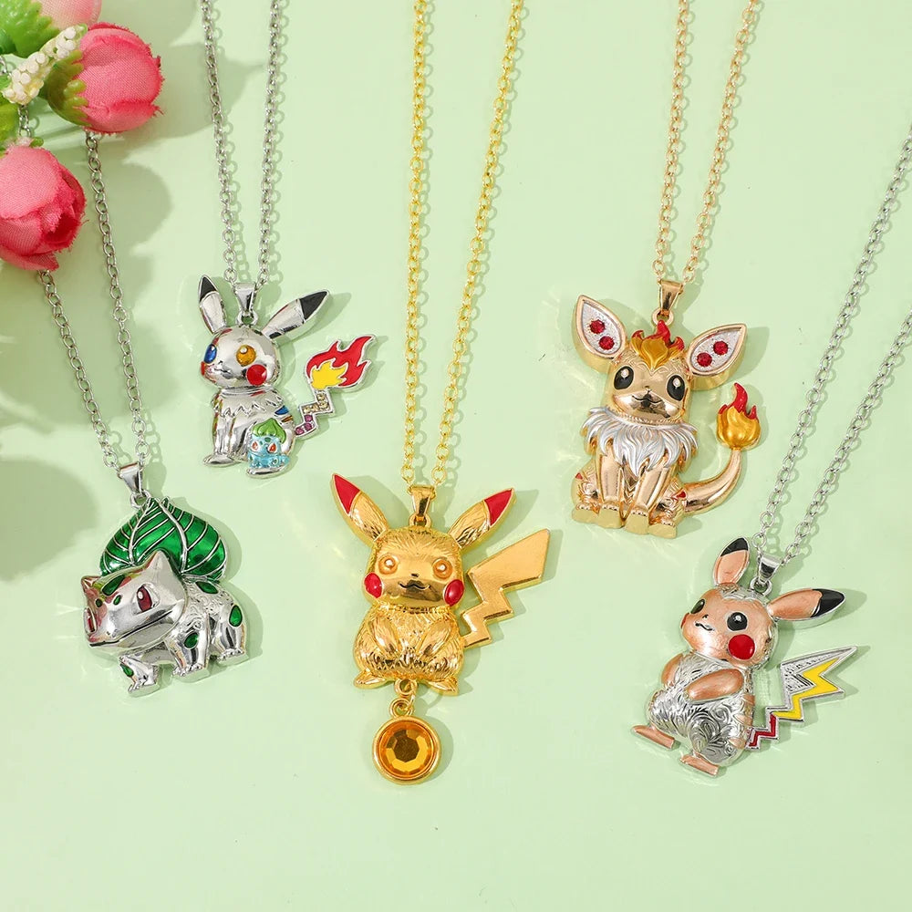 Pokémon Pikachu Charmander Bulbasaur collectible necklace