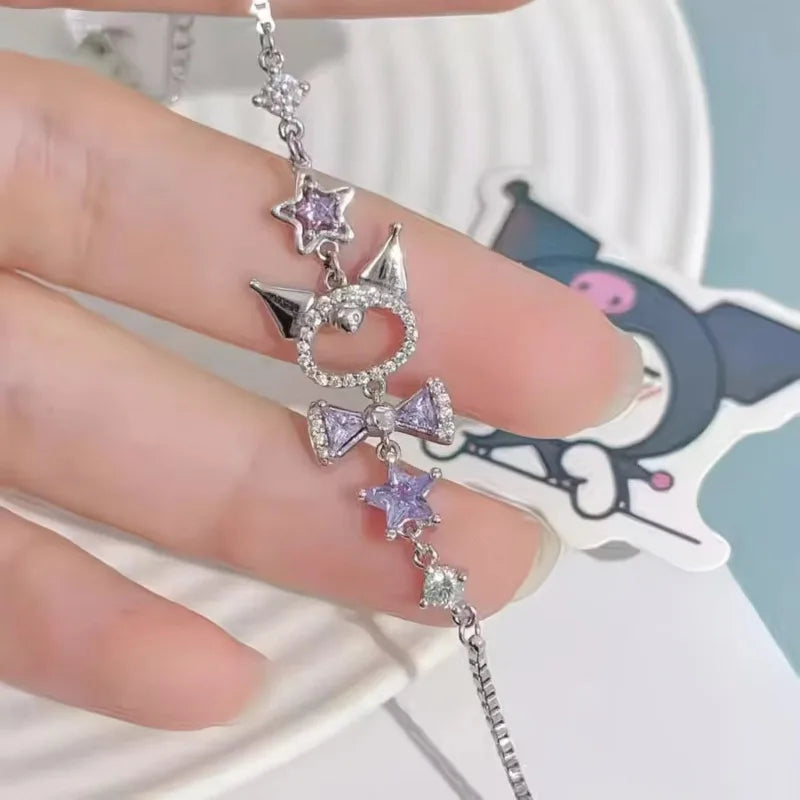 Kuromi bracelet star and devil charm detail