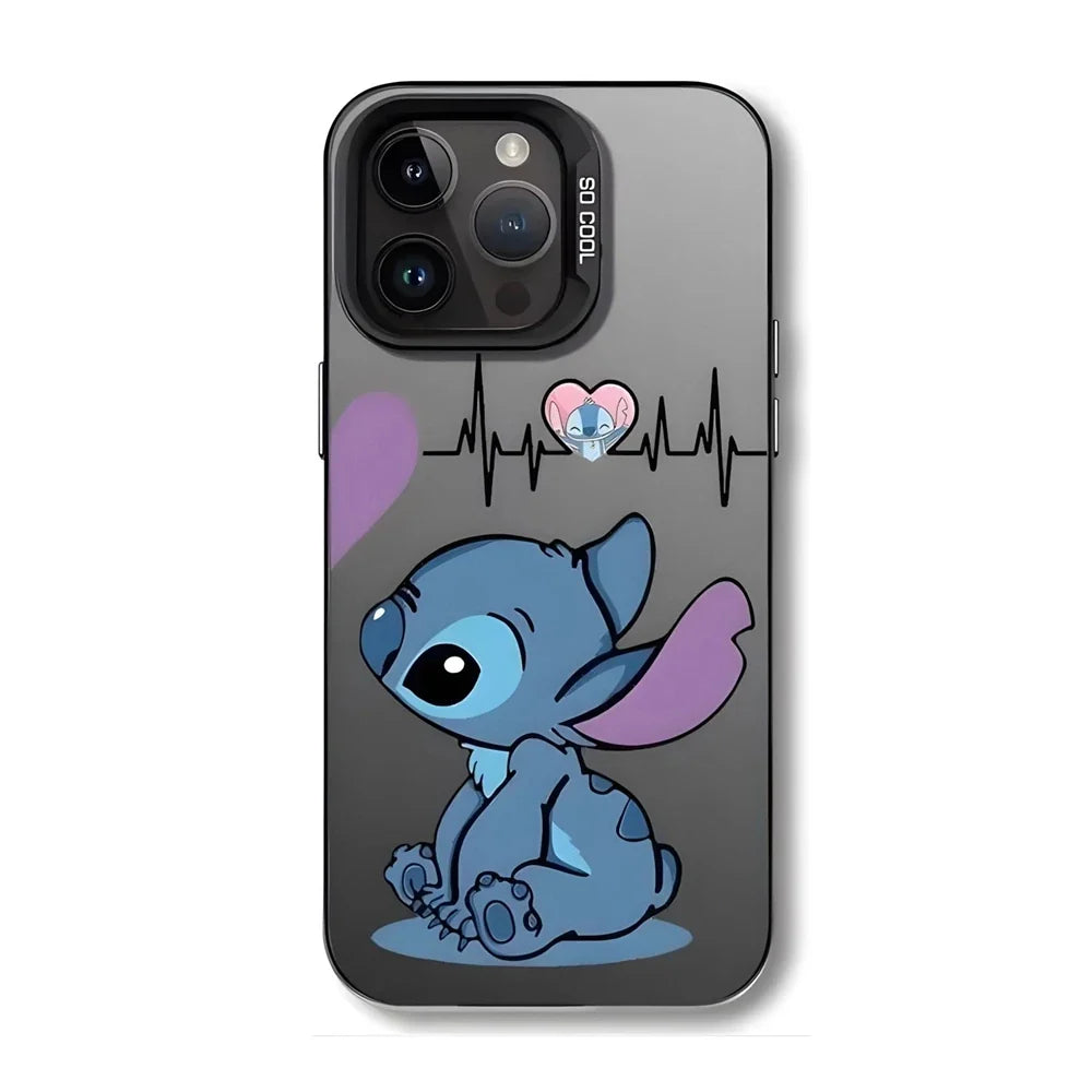 Bonita funda de Stitch para iPhone, carcasa protectora de dibujos animados, a prueba de golpes