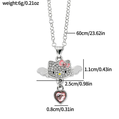 Hello Kitty angel heart necklace full view
